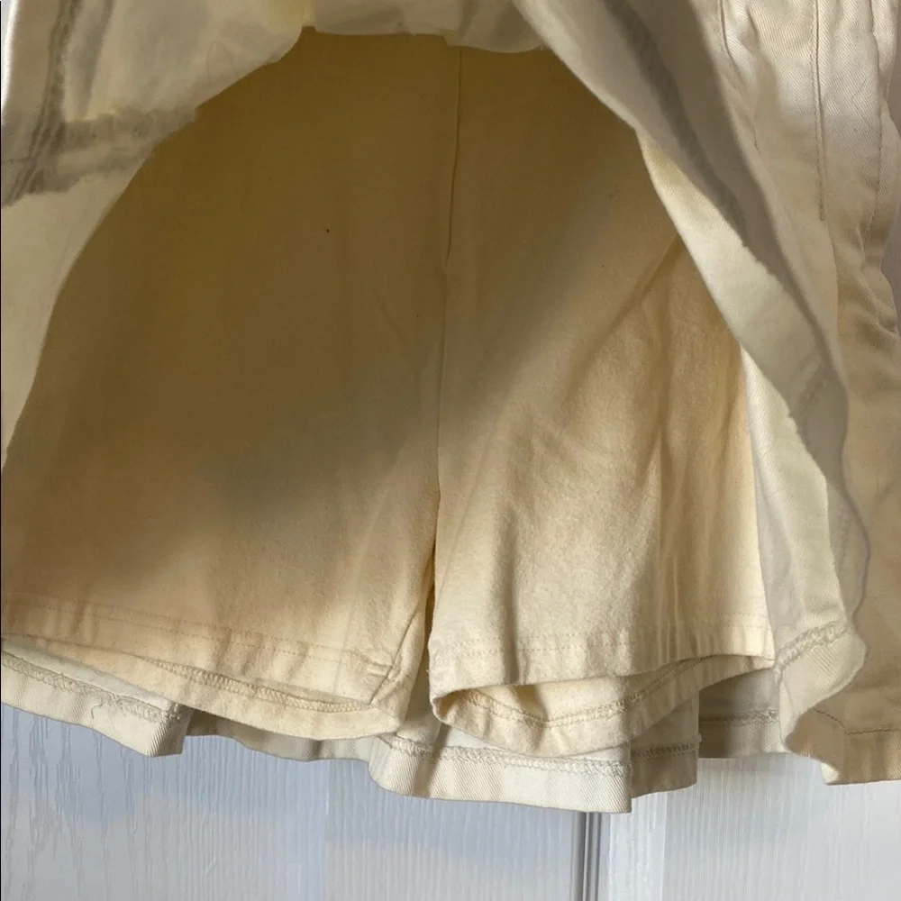 Cream Pleated Women's Skort - Picture 2 of 4